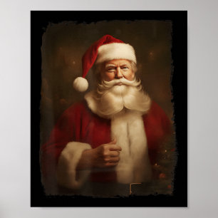 Kerst Grappig Trump Sinterklaas Retro Vintage Poster