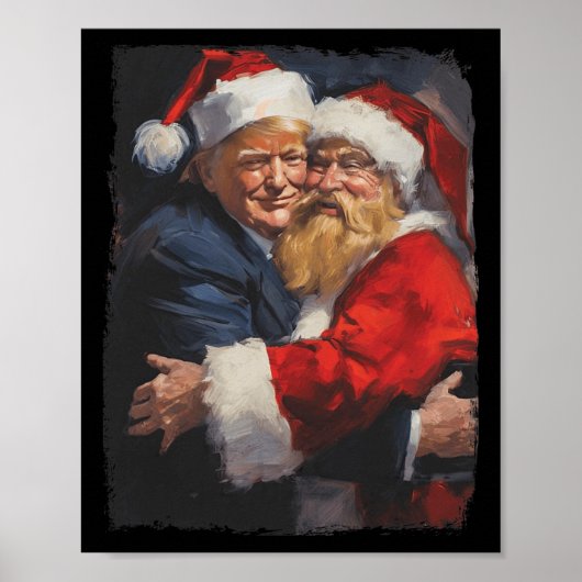 Kerst Grappig Trump Sinterklaas Retro Vintage Xm Poster (Voorkant)