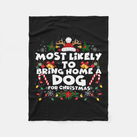 Kerst grappig waarschijnlijk om hond mee te nemen fleece deken (Voorkant)