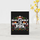 Kerst grappig waarschijnlijk om hond mee te nemen kaart (Gele Bloem)