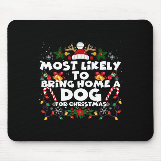 Kerst grappig waarschijnlijk om hond mee te nemen  muismat (Voorkant)