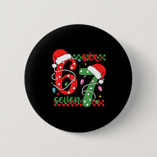 Kerst Grappig Zes Zeven 6 7 Meme Gen Alpha Jargon Ronde Button 5,7 Cm