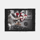 Kerst Grappige Corgi Hond Selfie Met Sinterklaas Fleece Deken (Voorkant (Horizontaal))