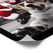 Kerst Grappige Corgi Hond Selfie Met Sinterklaas Poster (Hoek)