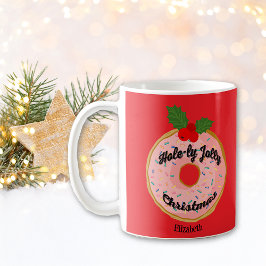 Kerst Grappige Donut Krans Personaliseer  Koffiemok
