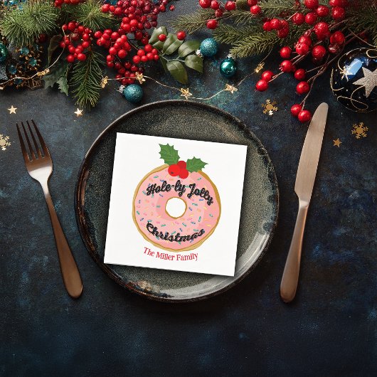 Kerst Grappige Donut Krans Personaliseer Servet