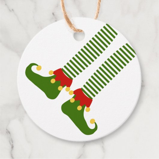 Kerst Grappige Elf Vakantie Feestelijke Plank Leuk Bedankjes Labels (Voorkant)