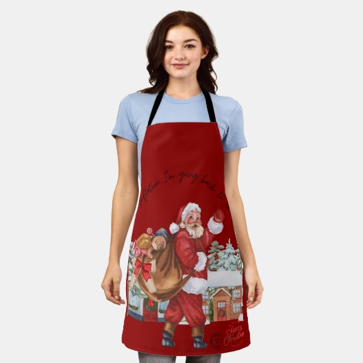 Kerst grappige geschenken schort (Gedragen)