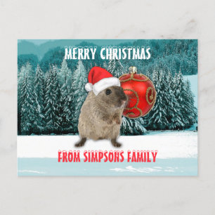 Kerst grappige hamster in rode kerstmuts feestdagenkaart