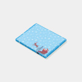 Kerst grappige illustratie. Kerstman met Rudolf Post-it® Notes (Schuin)