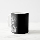 Kerst Grappige Kat Hond Selfie Met Sinterklaas Cu Koffiemok (Voorkant links)