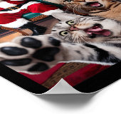 Kerst Grappige Kat Hond Selfie Met Sinterklaas Cu Poster (Hoek)