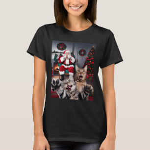 Kerst Grappige Kat Hond Selfie Met Sinterklaas Cu T-shirt
