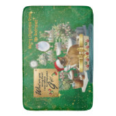 Kerst grappige kat in kattenbak badmat (Voorkant Verticaal)