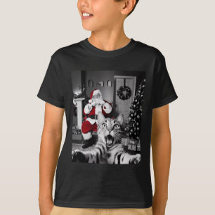 Kerst Grappige Kat Selfie Met Sinterklaas Schattig T-shirt