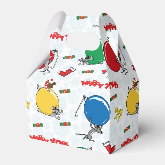 Kerst grappige muis met ballen bedankdoosjes (Voorkant Zijde)