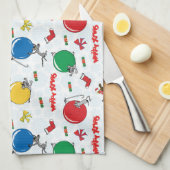Kerst grappige muis met ballen theedoek (Quarter Fold)