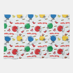 Kerst grappige muis met ballen theedoek