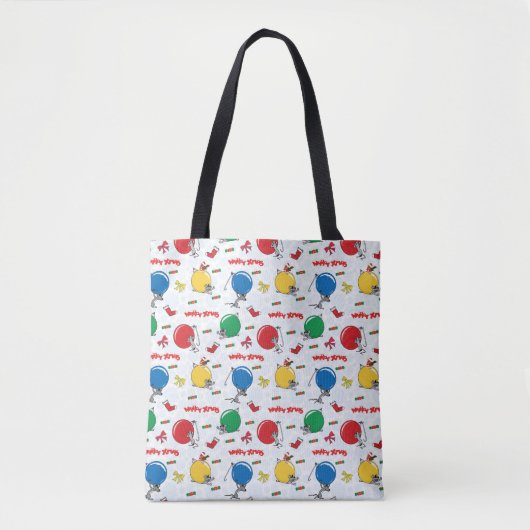 Kerst grappige muis met ballen tote bag (Voorkant)