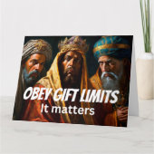 Kerst Grappige Nieuwigheid GEHOORZAMEN GIFT LIMIET Kaart (Voorkant)