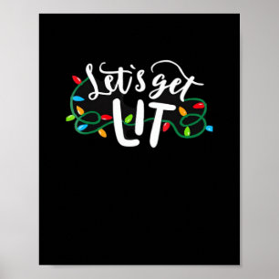 Kerst Grappige Pyjama Laten we Ontstoken Kerst Cl Poster