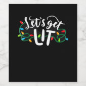 Kerst Grappige Pyjama Laten we Ontstoken Kerst Cl Wijn Etiket (Enkel label)