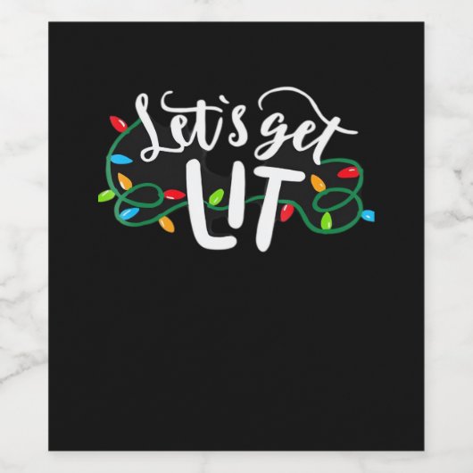 Kerst Grappige Pyjama Laten we Ontstoken Kerst Cl Wijn Etiket (Enkel label)