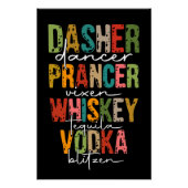 Kerst Grappige Rendieren Drinken Typografie Perfect Poster (Voorkant)