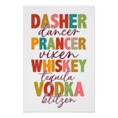 Kerst Grappige Rendieren Drinken Typografie Perfect Poster (Voorkant)