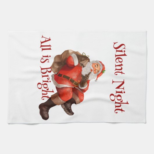 Kerst Grappige Sinterklaas Theedoek (Horizontaal)