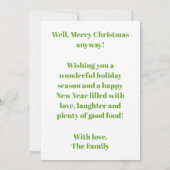 Kerst grappige tekst foto feestdagenkaart (Achterkant)