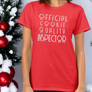 Kerst grappige typografie rood wit monogram schatt t-shirt