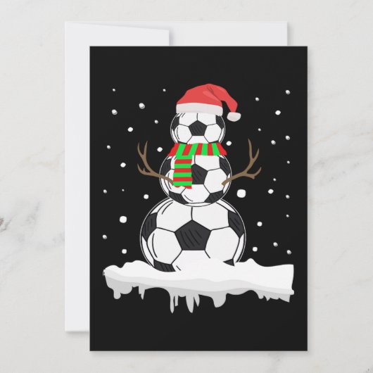Kerst grappige voetbal sneeuwman Kerstmis Sport Feestdagenkaart (Voorkant)