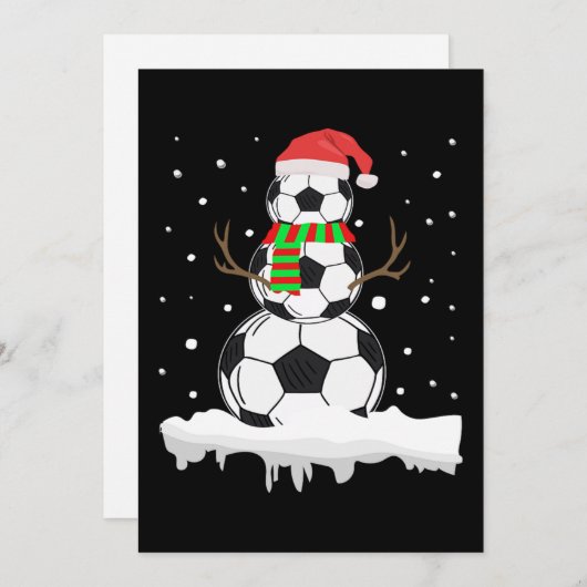 Kerst grappige voetbal sneeuwman Kerstmis Sport Feestdagenkaart (Voorkant / Achterkant)