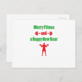 Kerst Grappige Vrolijke Fitmas en een Happy New Re Feestdagenkaart (Voorkant / Achterkant)