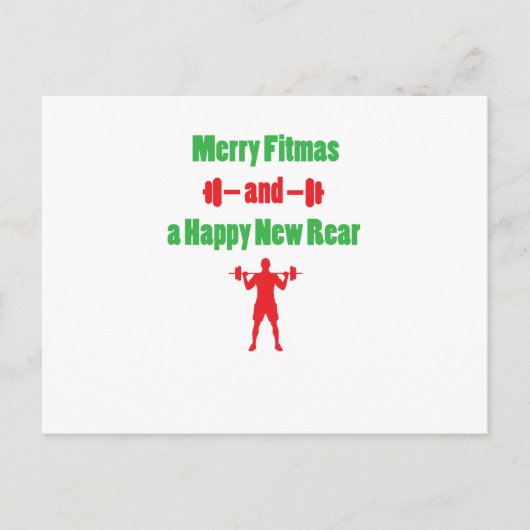 Kerst Grappige Vrolijke Fitmas en een Happy New Re Feestdagenkaart (Voorkant)