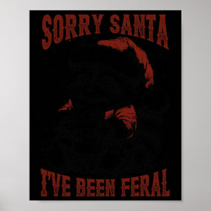 Kerst Grappige Wasbeer Sorry Kerstman Ik ben bang Poster