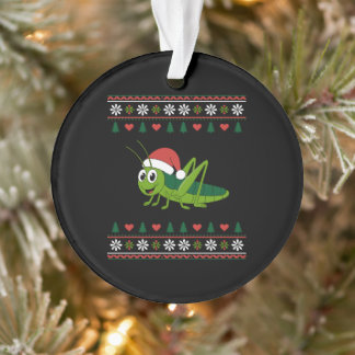 Kerst Gras Sprinkhaan Kerstman Hoed Lelijke Trui X Ornament