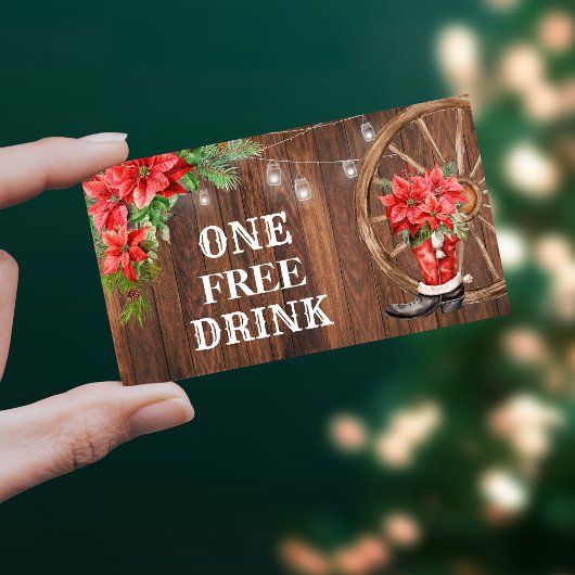 Kerst Gratis Drink Feestkaart Ticket