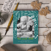 Kerst Green Baking Spirits Bright Photo Card Feestdagenkaart
