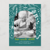 Kerst Green Baking Spirits Bright Photo Card Feestdagenkaart (Voorkant)
