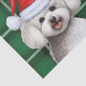 Kerst Green Plaid en Bichon Frise Hond Tissuepapier (Detail)