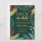 Kerst grenen maretak goud chic dek de zalen kaart (Voorkant)