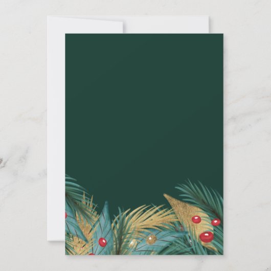 Kerst grenen maretak goud chic dek de zalen kaart (Achterkant)