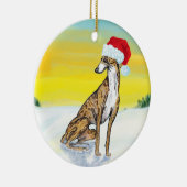 kerst greyhound keramisch ornament (Rechts)
