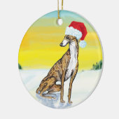 kerst greyhound keramisch ornament (Links)