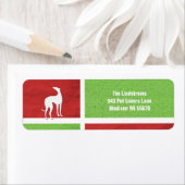 Kerst Greyhound Silhouet gepersonaliseerd Etiket (Insitu)