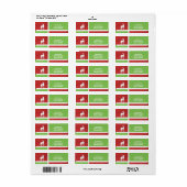 Kerst Greyhound Silhouet gepersonaliseerd Etiket (Full Sheet)