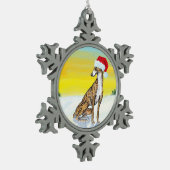 kerst greyhound tin sneeuwvlok ornament (Links)