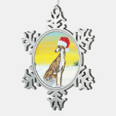 kerst greyhound tin sneeuwvlok ornament (Rechts)